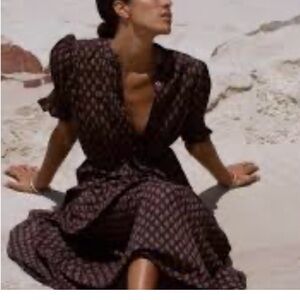 Daughters of India Brown Midi Dress